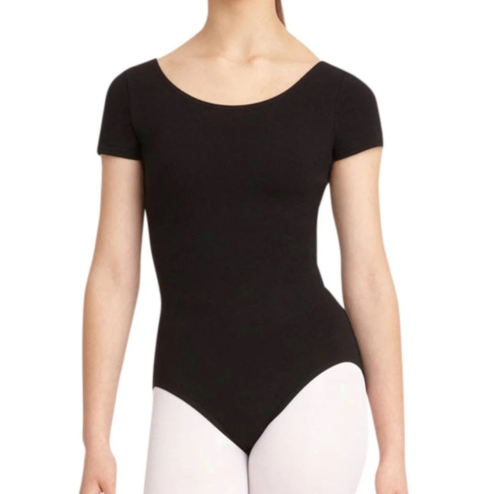 NWT Capezio Short Sleeve Black Leotard